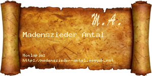 Madenszieder Antal névjegykártya